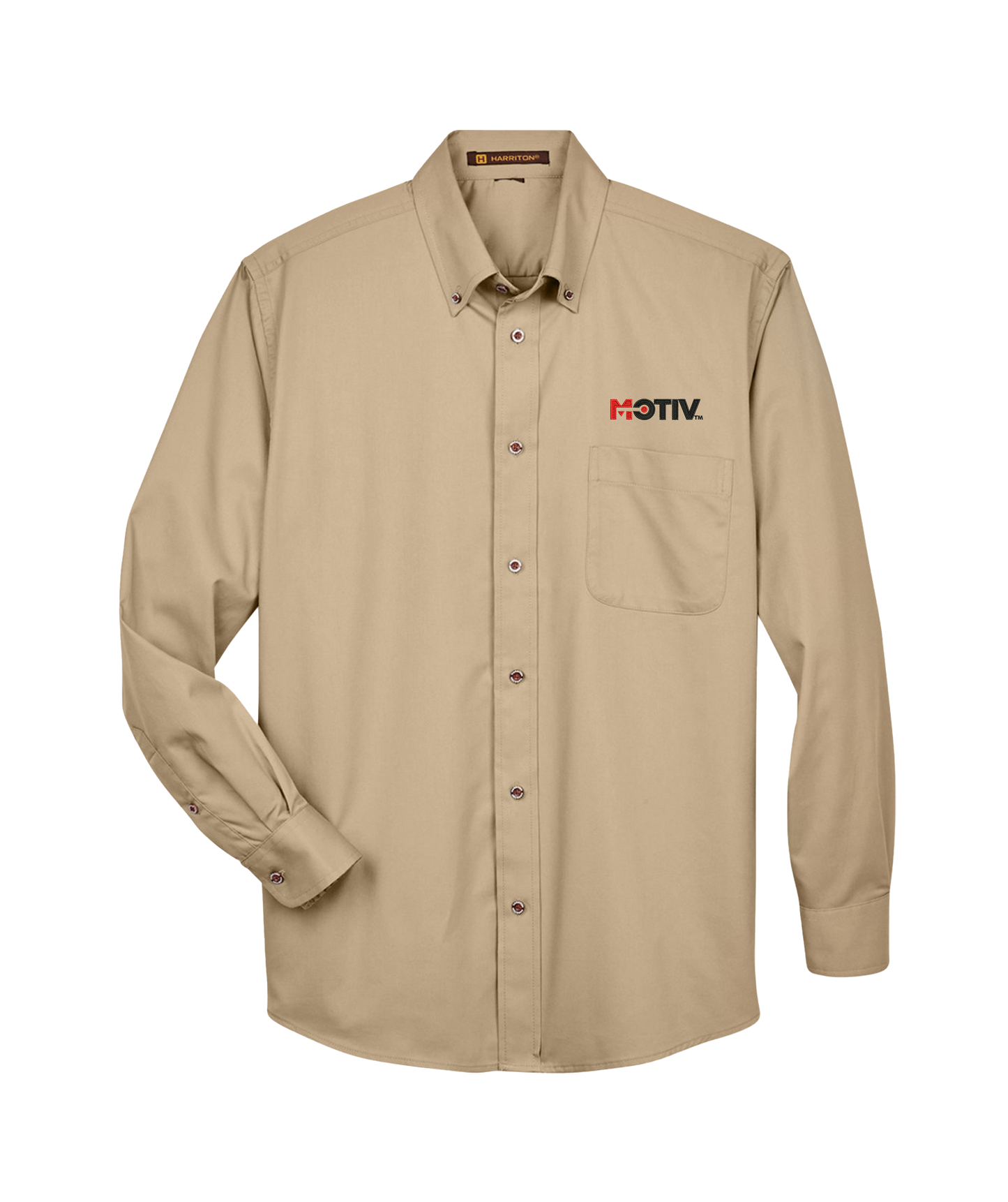 Harriton Men's Easy Blend™ Long-Sleeve Twill Shirt with Stain-Release