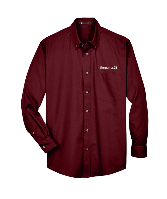 Harriton Men's Easy Blend™ Long-Sleeve Twill Shirt with Stain-Release