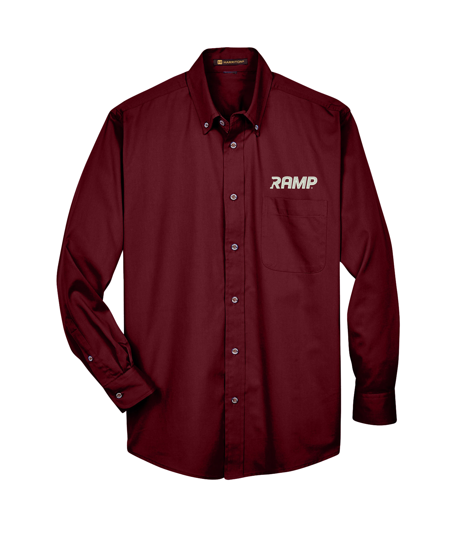 Harriton Men's Easy Blend™ Long-Sleeve Twill Shirt with Stain-Release