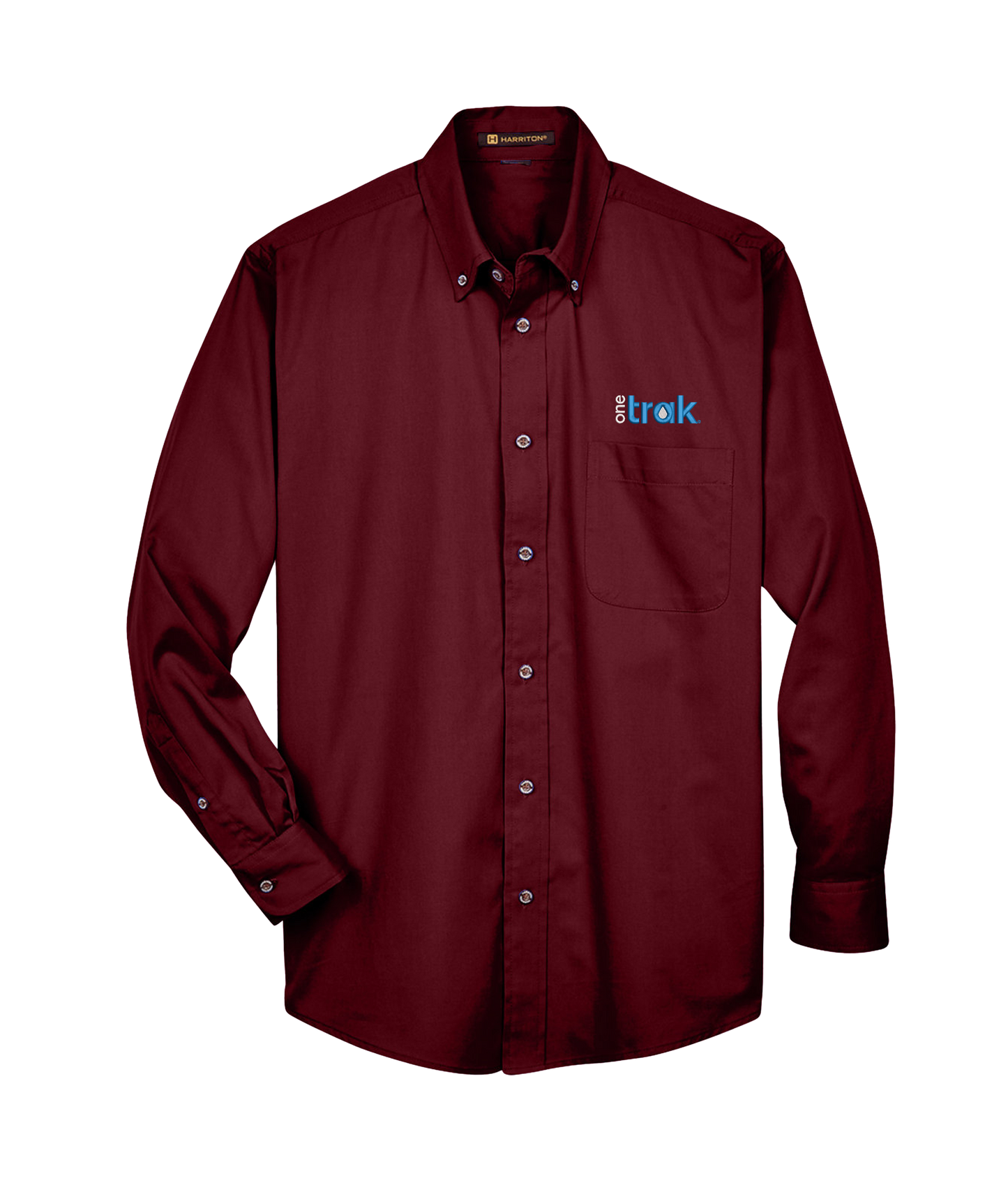 Harriton Men's Easy Blend™ Long-Sleeve Twill Shirt with Stain-Release