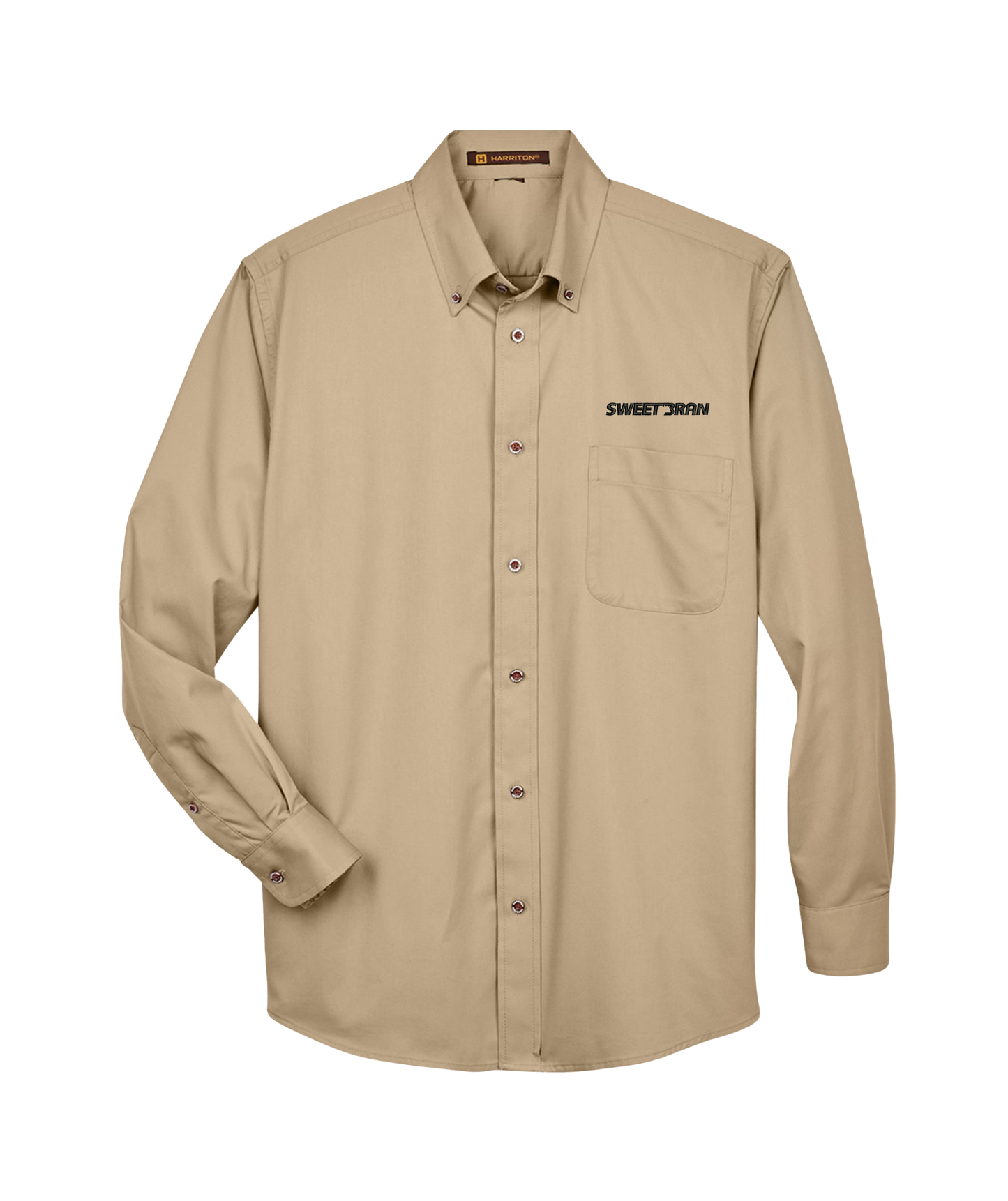 Harriton Men's Easy Blend™ Long-Sleeve Twill Shirt with Stain-Release