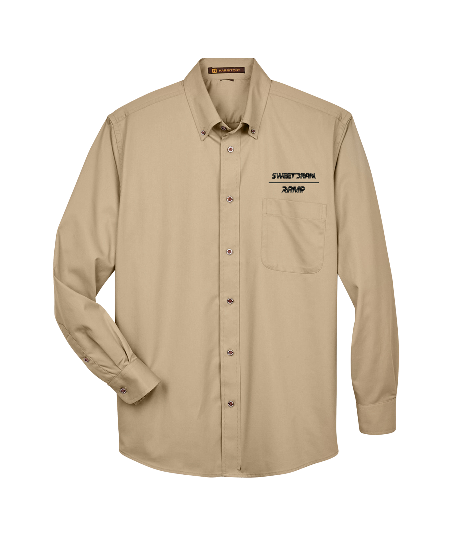 Harriton Men's Easy Blend™ Long-Sleeve Twill Shirt with Stain-Release